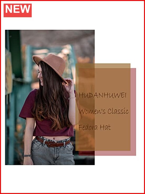 Women\'s Wide Brim Felt Fedora Panama Hat with Leopard Belt, Adjustable Cotton